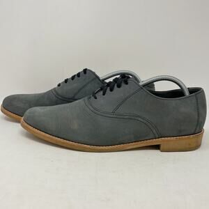 Dexter Leather Nubuck Oxfords Blue Grey Mens Size 10.5 USA